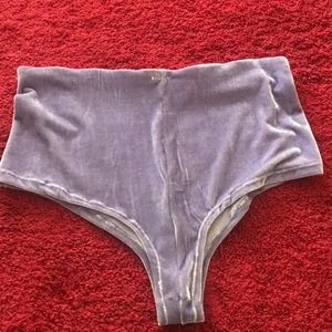 Handmade velvet purple high wasted bottoms
